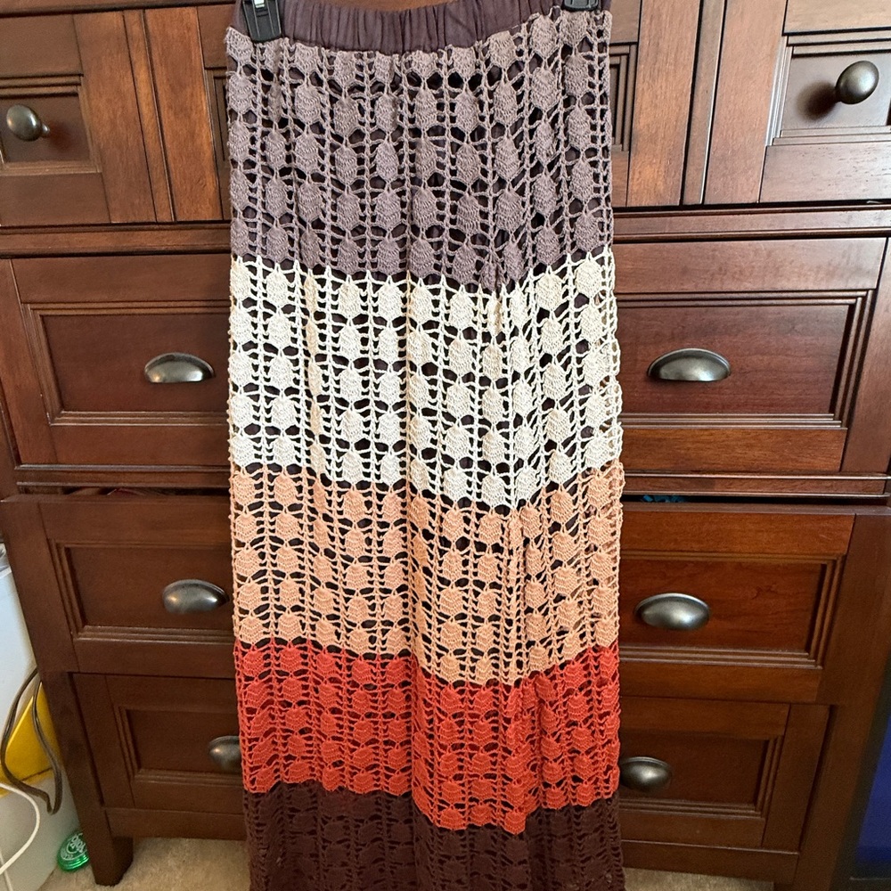 Multicolor Crochet Maxi Skirt
